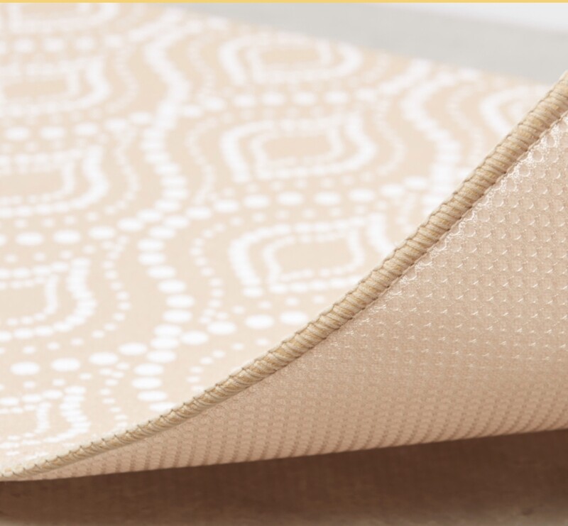 Ikkat Pattern Dish Drying Mat - 51x38 cms - Beige