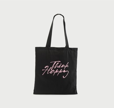 Gloo Slogan Printed Fold Up Shoulder Bag - Black