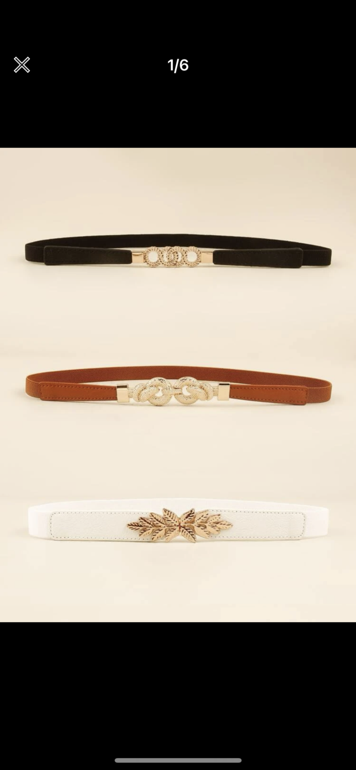 3pc round buckle belt