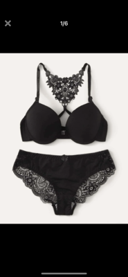 black floral underwire
