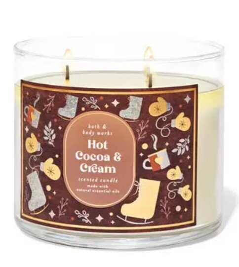 Hot cocoa and cream 3 wick candle(Hira)