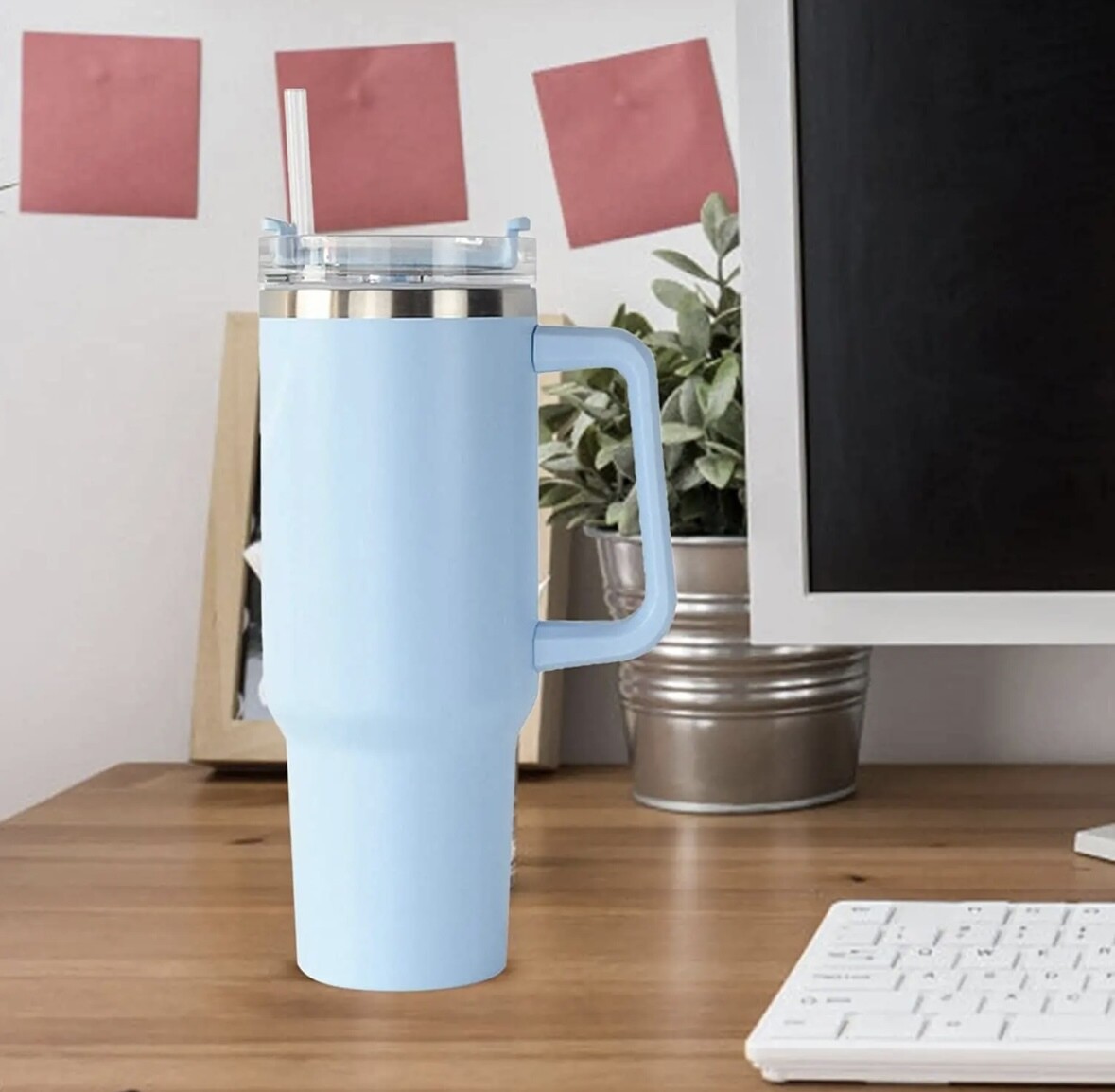 blue tumbler