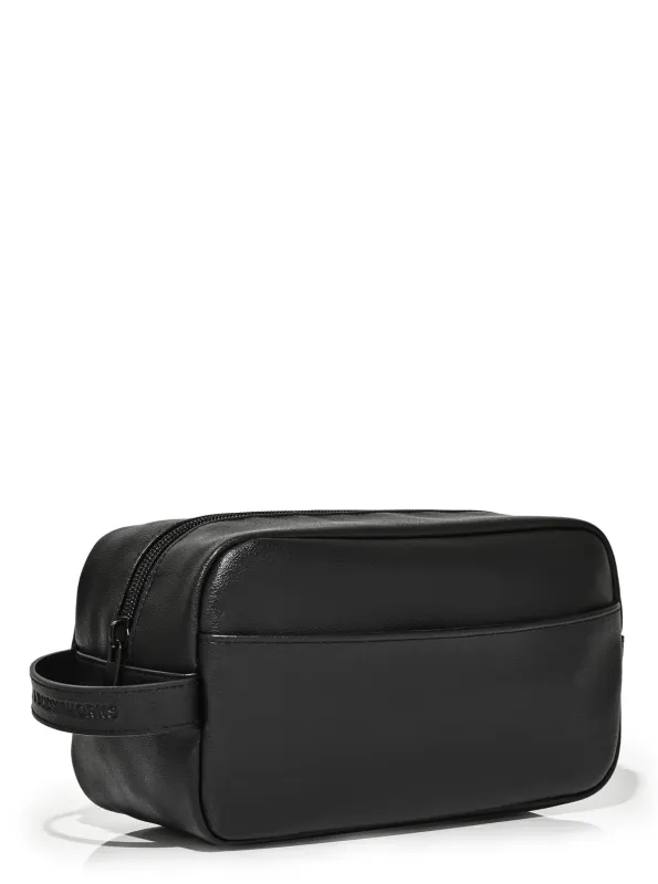black toiletry bag