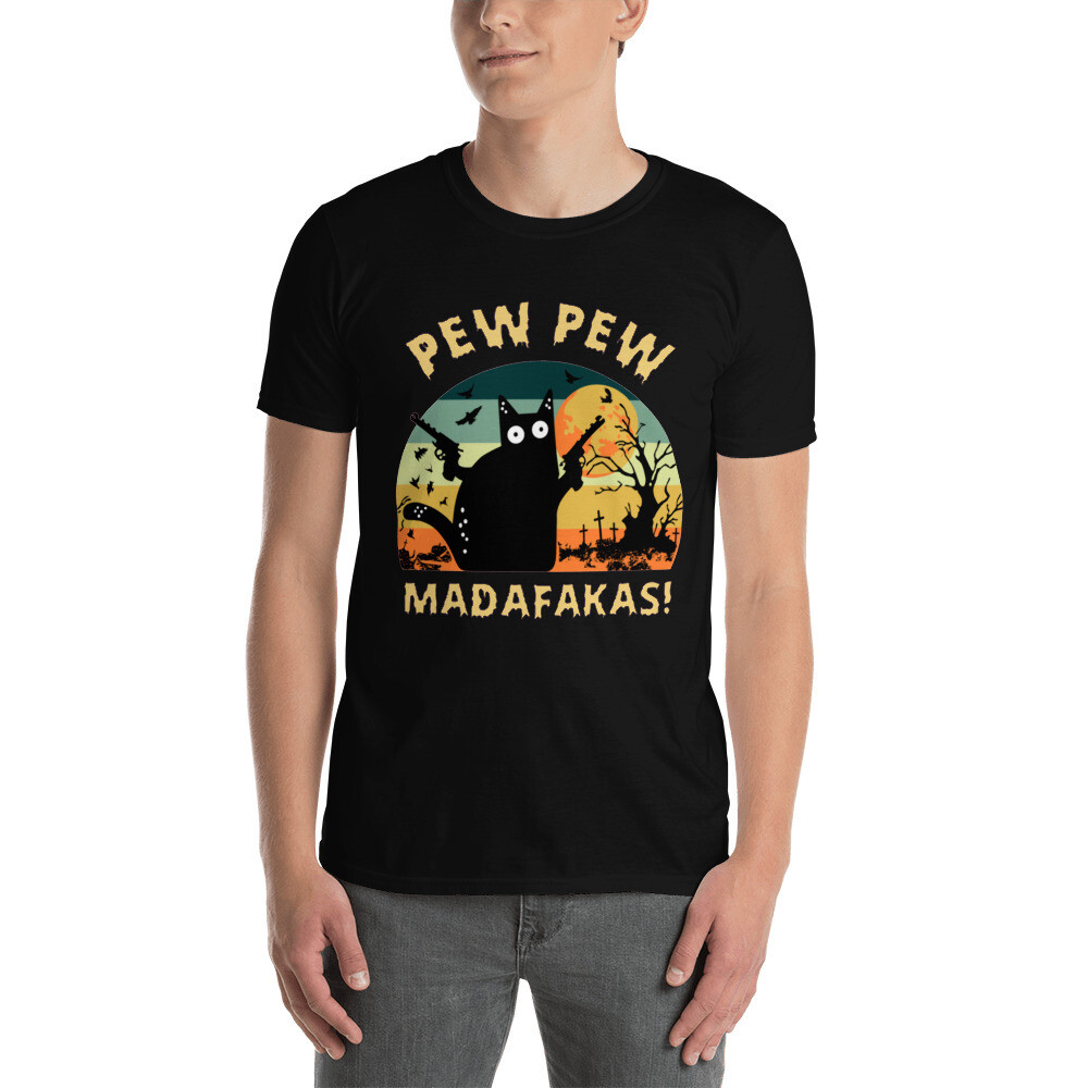 Pew Pew Madafakas Funny Cat Lover Short-Sleeve Unisex T-Shirt