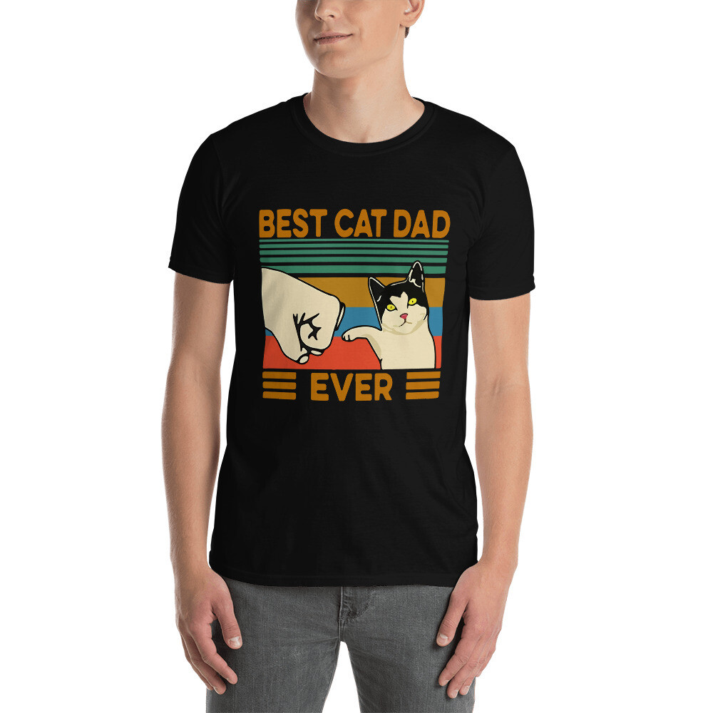 Best Cat Dad Ever Funny Cat Lover Gift For Father Short-Sleeve Unisex T-Shirt