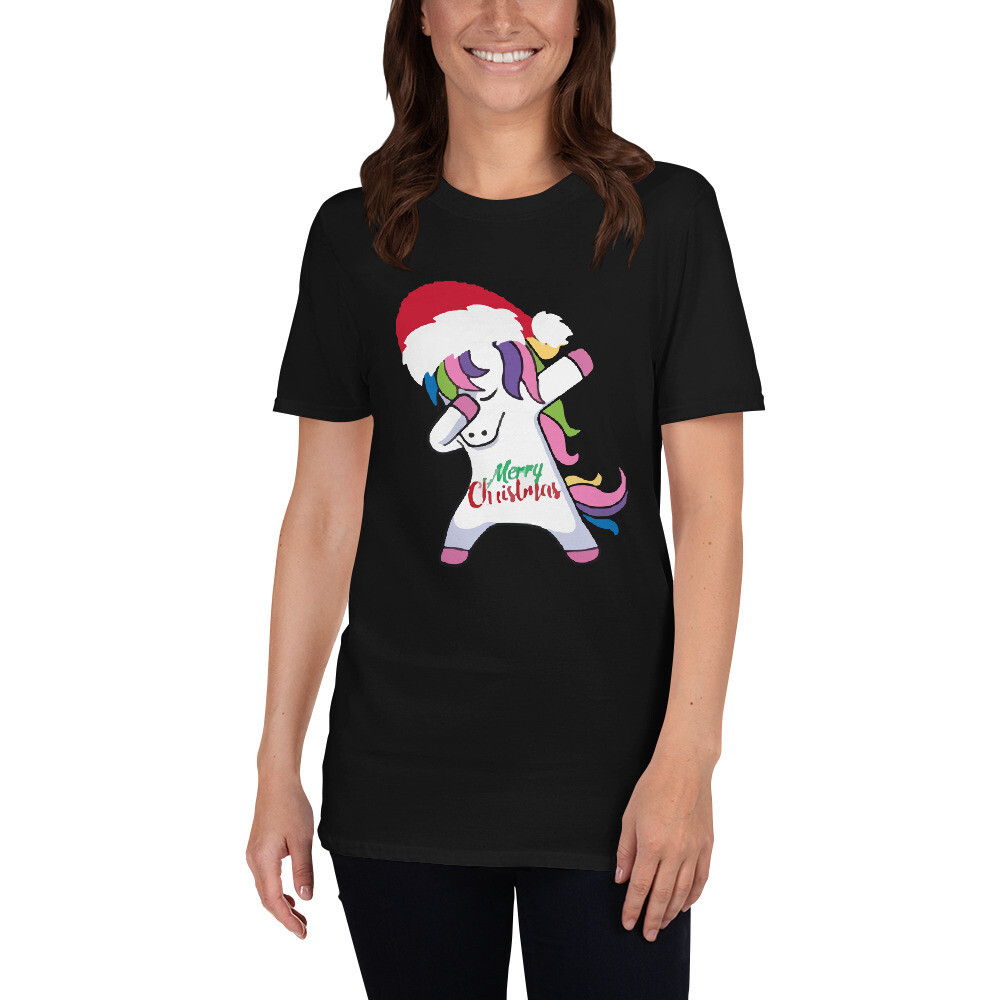 Funny Unicorn Dances For Christmas Eve Xmas Gift Top Tee Short-Sleeve Women T-Shirt