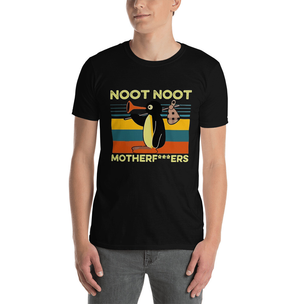 Funny Noot Noot Noot Motherf***ers Penguin Retro Top Tee Short-Sleeve Unisex T-Shirt