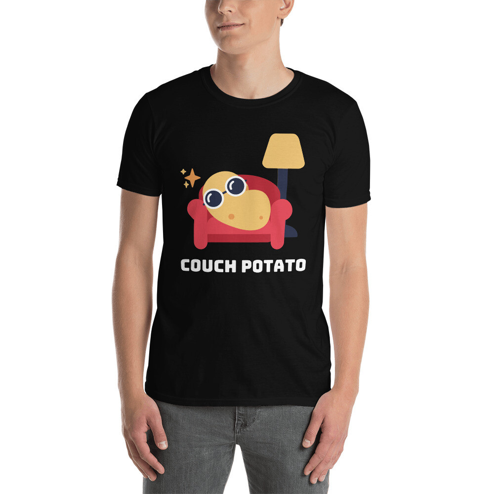 Funny Cute Red And Yellow Couch Potato TV Pop Culture Short-Sleeve Unisex T-Shirt