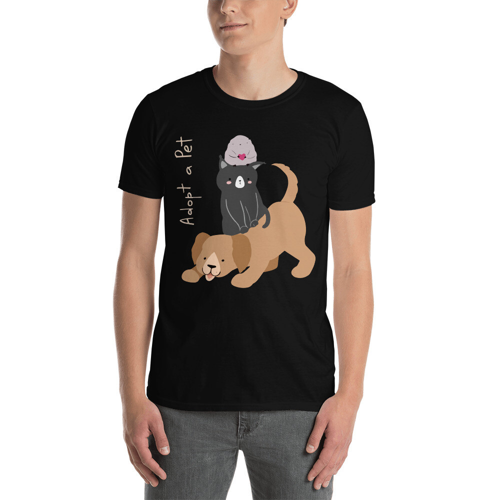 Adopt a Pet Dog Cat Lover Gift Short-Sleeve Unisex T-Shirt