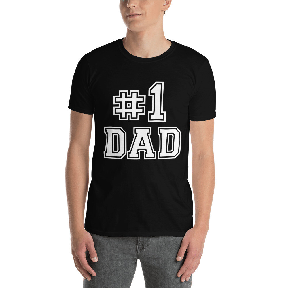 Number 1 Dad #1 Dad Gift Tee Father's Day Short-Sleeve Unisex T-Shirt