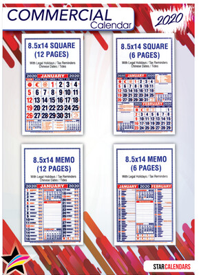 Commercial Calendar 8.5 x 14 (6 pages)