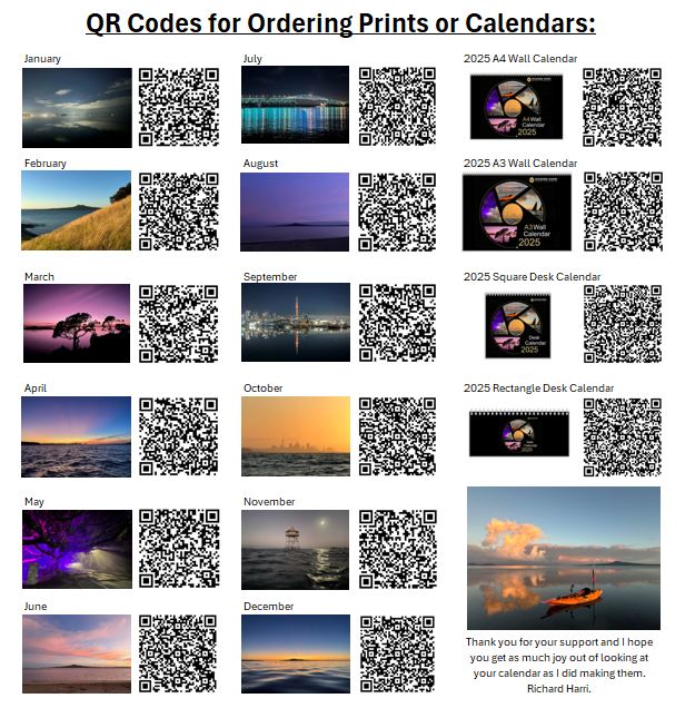 QR Codes for Ordering Prints or Calendars