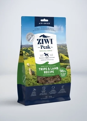 Ziwi Peak Air Dried Topper or Complete Dog Food - Tripe &amp; Lamb - 454g