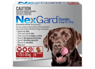 Nexgard Chewables for Dogs 25.1 - 50kg - 6 chews