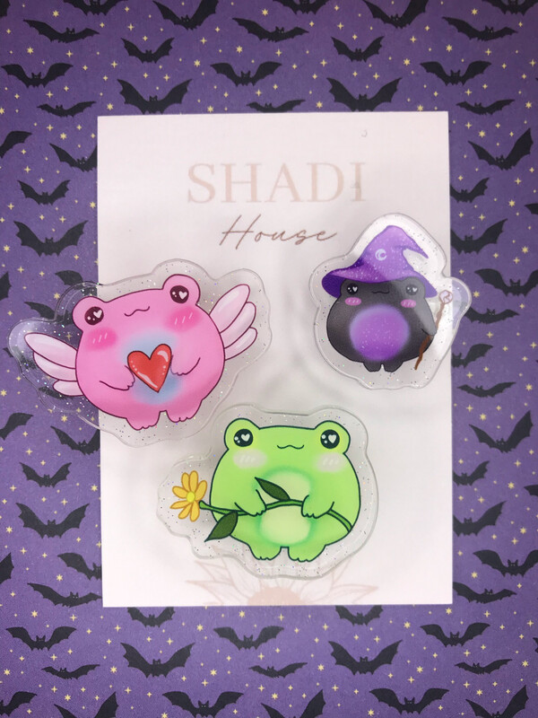 Acrylic frog pins