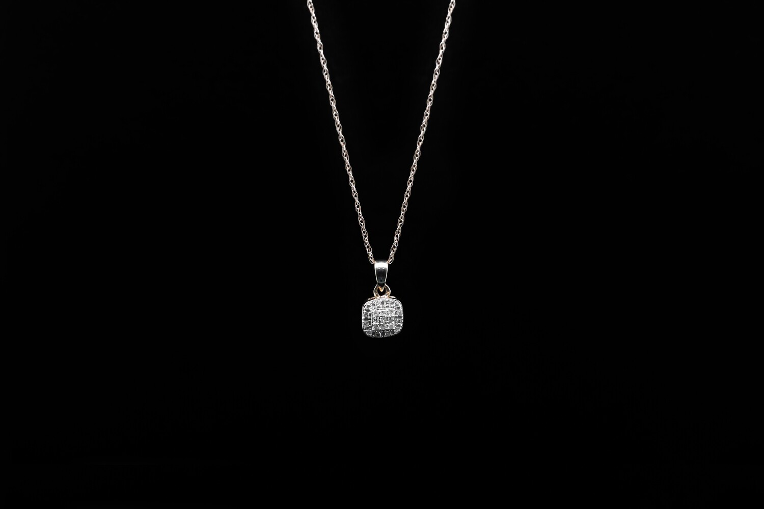 Diamond Fashion Pendant -10ct White Gold, 0.08ct TDW ( included Silver chain)