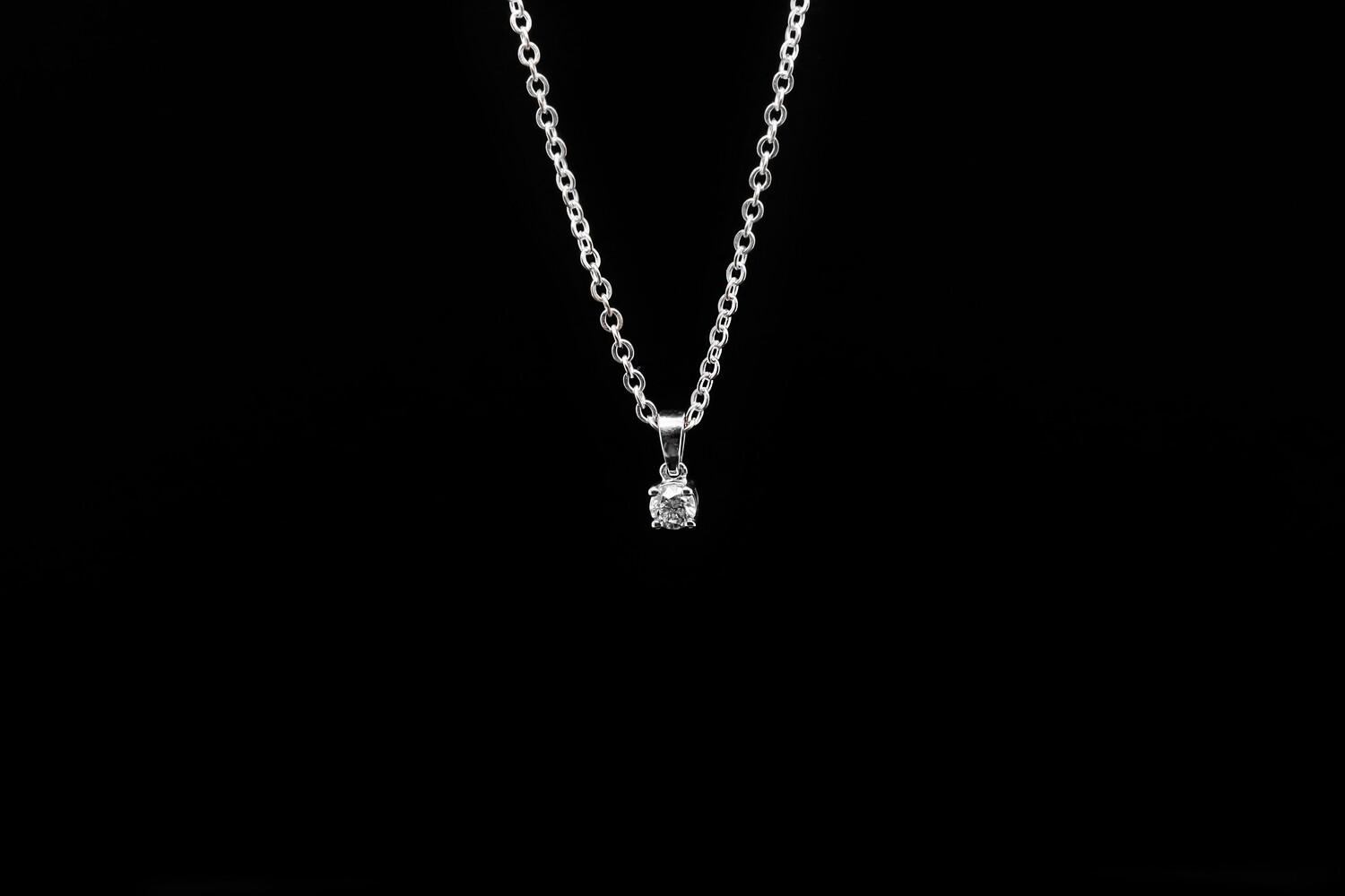 Diamond Fashion Pendant -14ct White Gold, 0.15ct TDW ( included Silver chain)