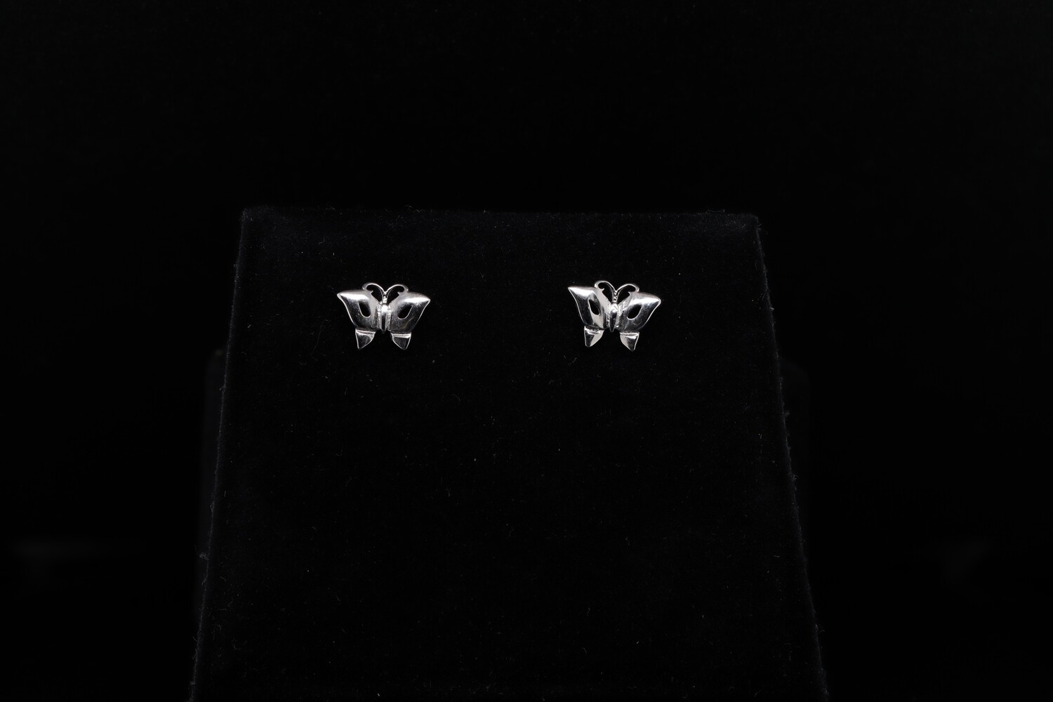 Solitaire Butterfly Stud Earrings