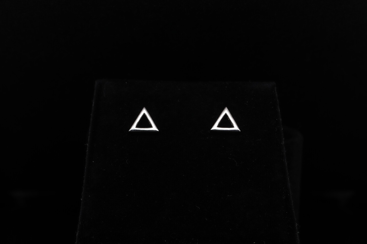 Solitaire Triangle Stud Earrings