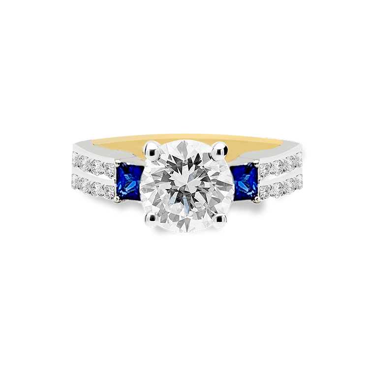Aquamarine, Sapphire and Diamond Ring