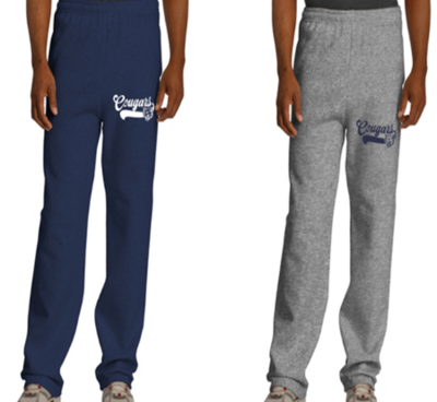 JERZEES® Adult NuBlend® Open Bottom Pant + Pockets with Embroidered Cougar Logo