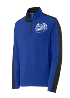 Sport-Tek® Sport-Wick® Textured Colorblock 1/4-Zip Pullover in Royal / Black