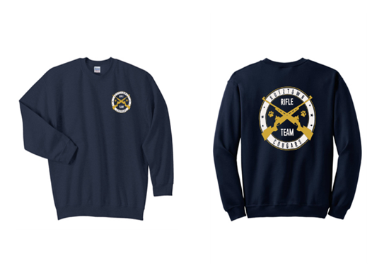 Gildan® - Heavy Blend™ Crewneck Sweatshirt in Navy w/2 Color Left Chest Logo & 2 Color Full Back Logo