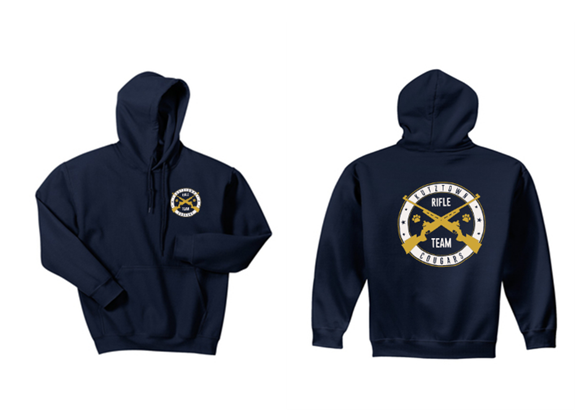 Gildan® - Heavy Blend™ Hooded Sweatshirt in Navy w/2 Color Left Chest Logo & 2 Color Full Back Logo