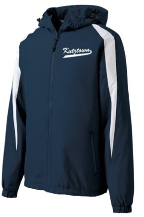 Sport-Tek® Fleece-Lined Colorblock Jacket with Logo 2 in Navy / White