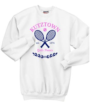 Hanes® Ultimate Cotton® Crewneck Sweatshirt in White with Logo on Front