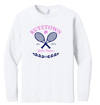 Jerzees® Premium Blend Ring Spun Long Sleeve T-Shirt in White with Logo on Front