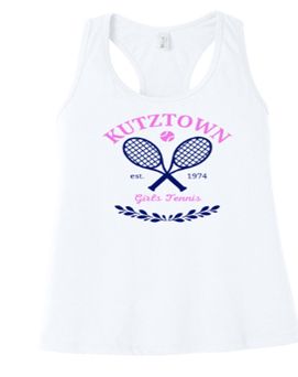 BELLA+CANVAS® Women’s Jersey Racerback Tank in White with Logo on Front