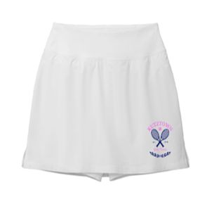 Sport-Tek® Women's Repeat Skort in White with Logo on Left Leg