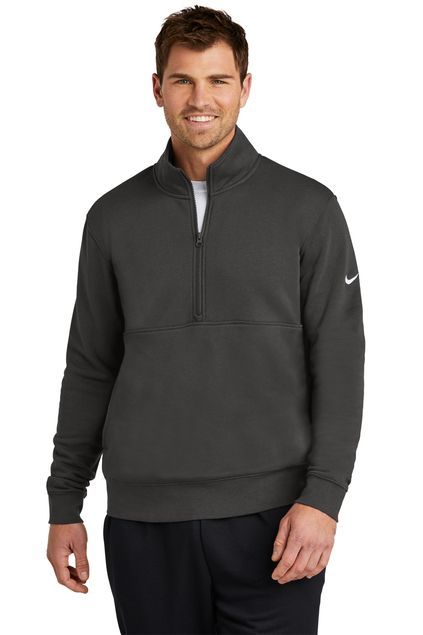 Nike Club Fleece Sleeve Swoosh 1/2-Zip with Bullets BH Shield on Left Chest