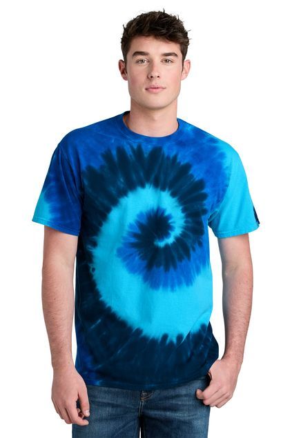 Port & Co™ Tie-Dye Tee in Ocean Rainbow