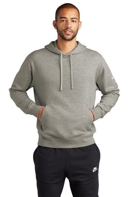 Nike Club Fleece Sleeve Swoosh Pullover Hoodie with Logo