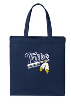 Port Authority® Cotton Canvas Tote in Navy with Logo