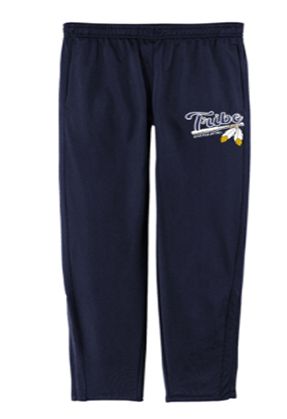 Sport-Tek ® Tricot Track Jogger in Navy with Logo on Left Leg