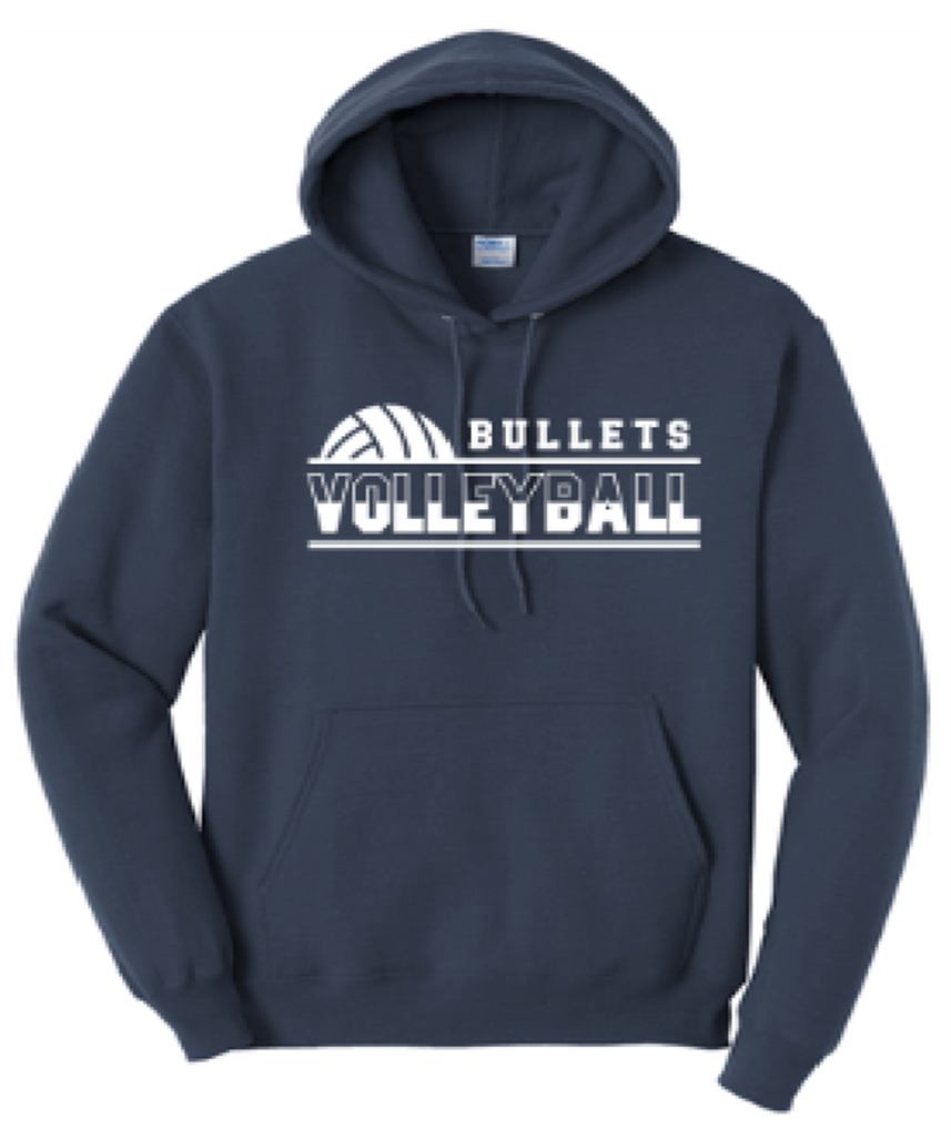 Port & Co™ Core Fleece Pullover Hooded Sweatshirt in Black with Logo on Full Chest