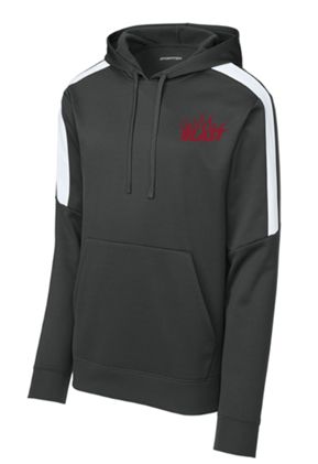 Sport-Tek® Sport-Wick® Fleece United Pullover Hoodie in Iron Grey / White with Embroidered Logo