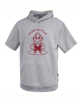 Pennant© fleece short sleeve hoodie in Grey