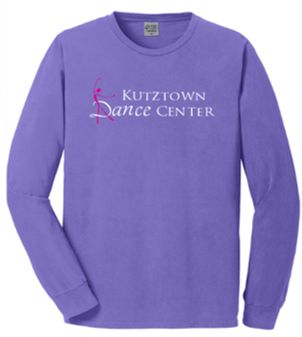 Port & Co® Beach Wash® Garment-Dyed Long Sleeve Tee in Amethyst with Regular Logo