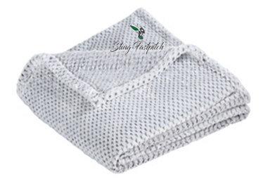 Port Authority ® Plush Texture Blanket with Logo on Corner