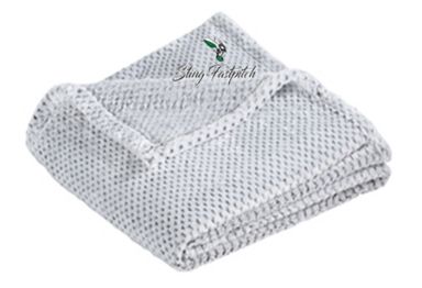 Port Authority ® Plush Texture Blanket with Logo on Corner