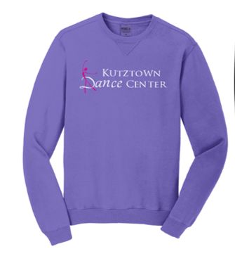 Port & Co® Beach Wash® Garment-Dyed Crewneck Sweatshirt in Amethyst w/Rhinestone Logo