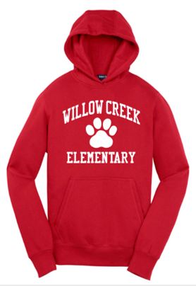 Sport-Tek® Pullover Hooded Sweatshirt with Willow Creek Elementary on Full Chest