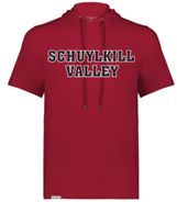 Holloway® Eco Revive™ Ventura Soft Knit Short Sleeve Hooded Sweatshirt in Red