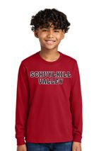 Gildan® Youth Heavy Cotton™ 100% Cotton Long Sleeve T-Shirt in Red