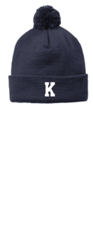 Sport-Tek ® Solid Pom Pom Beanie in Navy with K Logo