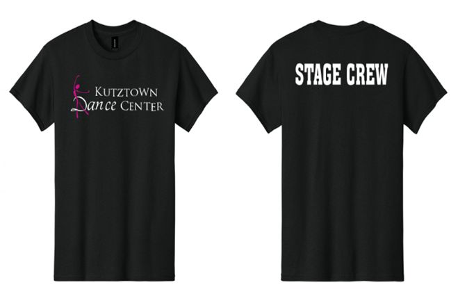 Adult Gildan® - Heavy Cotton™ 100% Cotton T-Shirt in Black with Logo on Front & Stage Crew on Back